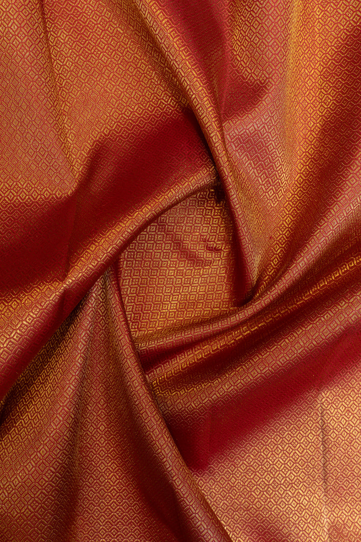 Sangria red iruthalaipakshi brocade pure Kanchipuram silk saree