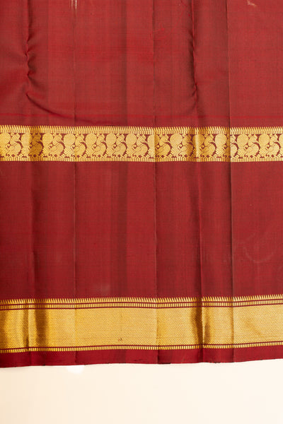 Royal Blue and Maroon iruthalaipakshi pure Kanchipuram silk saree