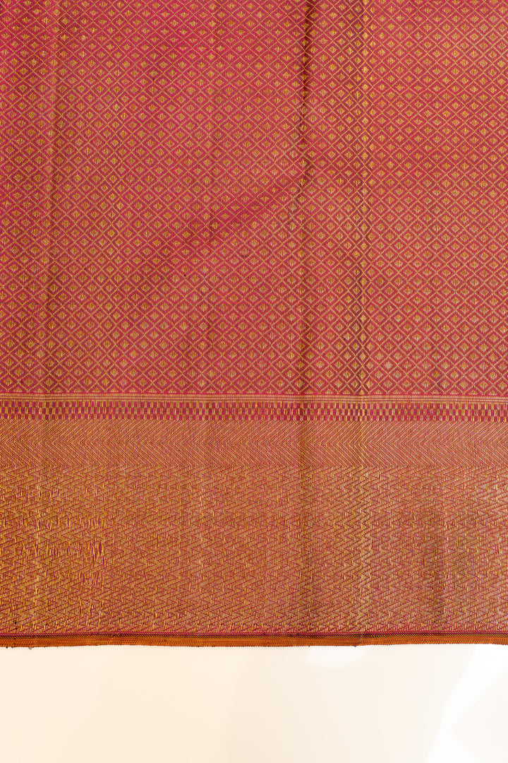 Silver grey annam chakram brocade pure Kanchipuram silk saree