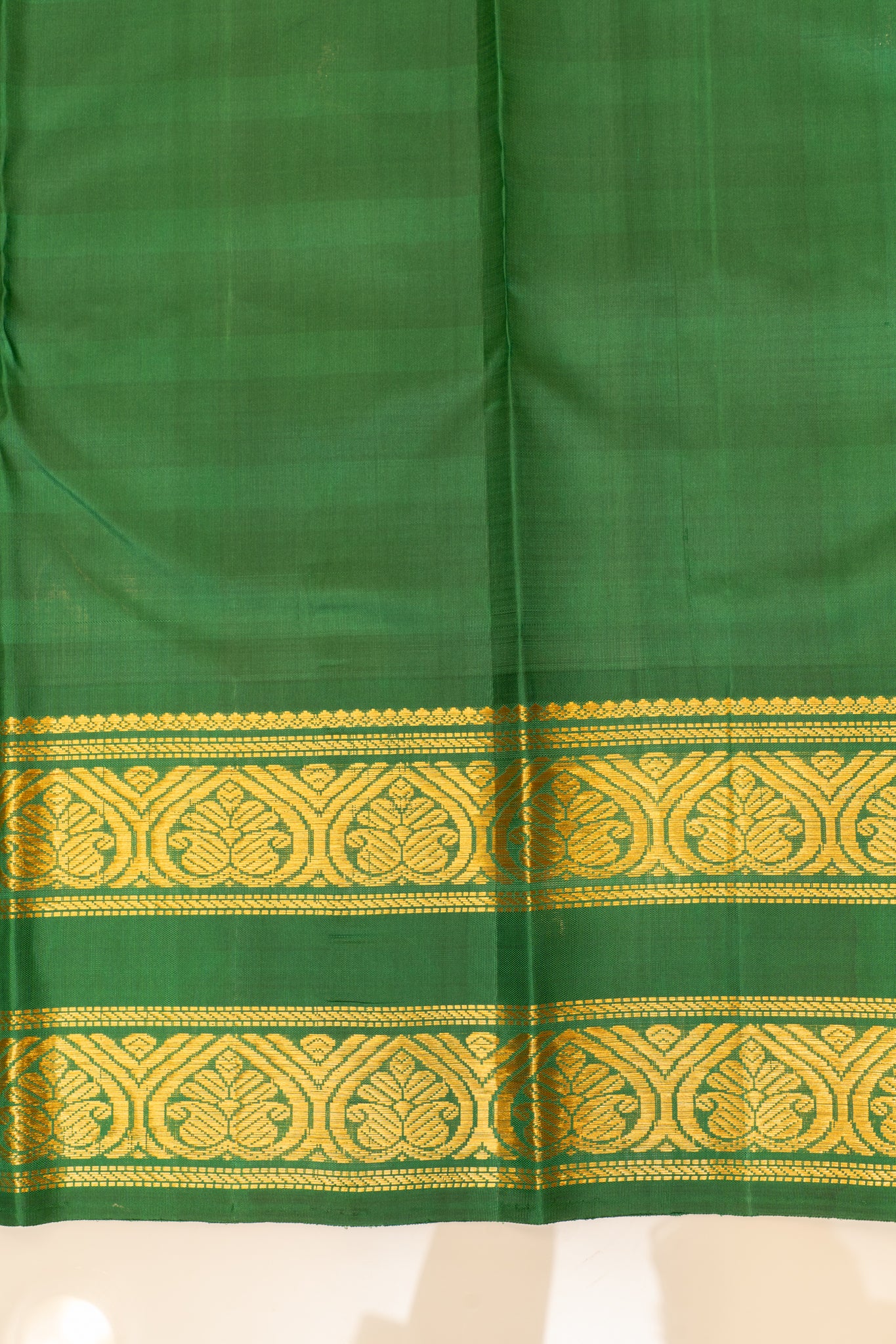 Green multi checks pure Kanchipuram silk saree