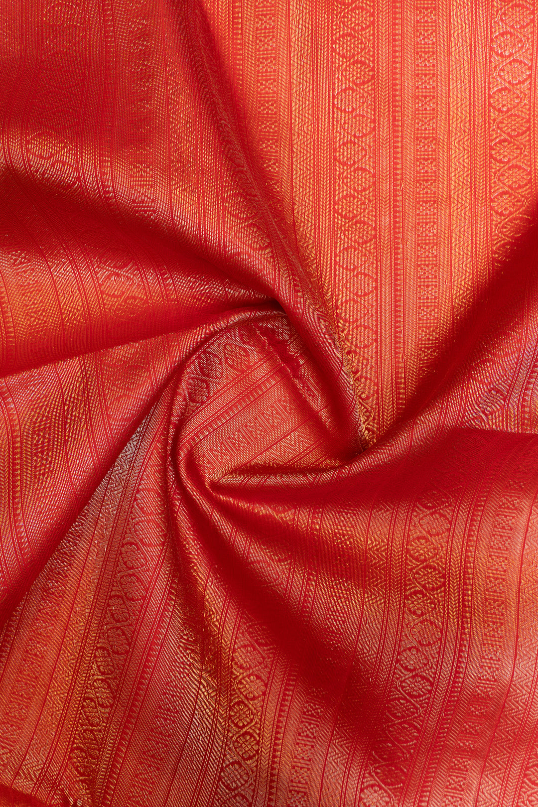 Yellow and red brocade checks pure soft silk saree