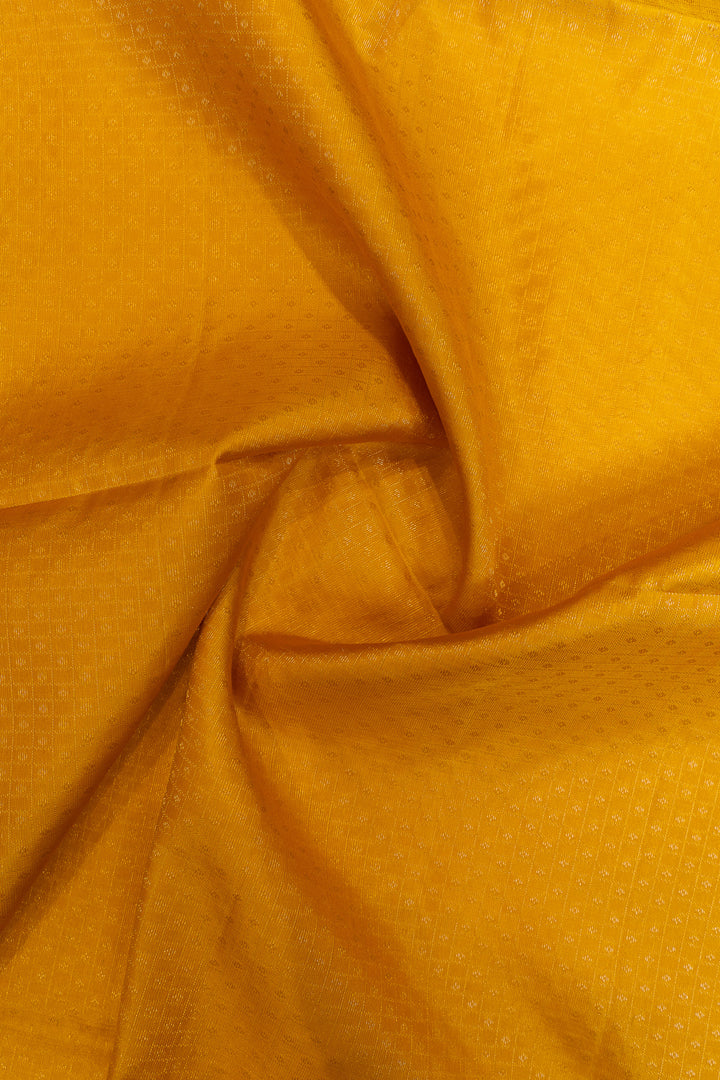 Yellow and red brocade checks pure soft silk saree