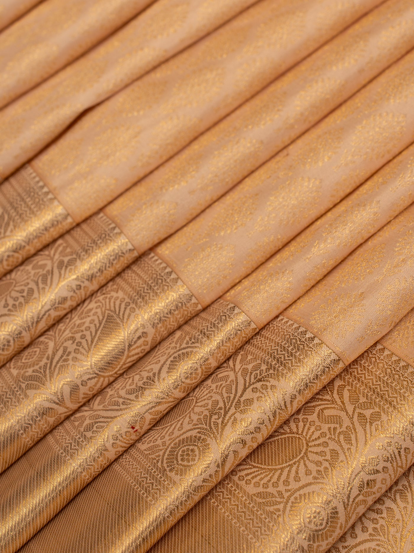 Cream brocade pure Kanchipuram silk saree