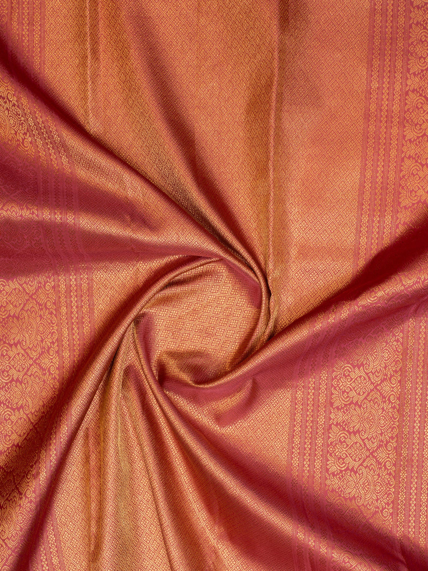 Rose pink brocade pure Kanchipuram silk saree