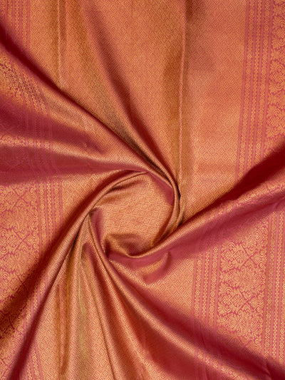 Rose pink brocade pure Kanchipuram silk saree