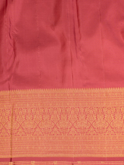 Rose pink brocade pure Kanchipuram silk saree