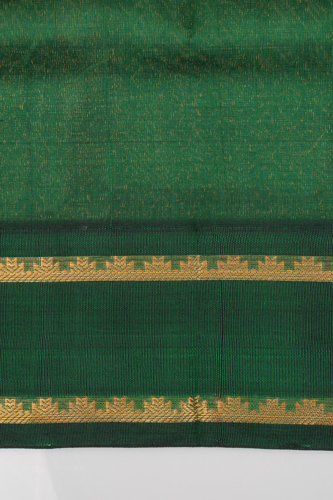Pink and Green Korvai Podikattam Pure Silk Cotton Saree