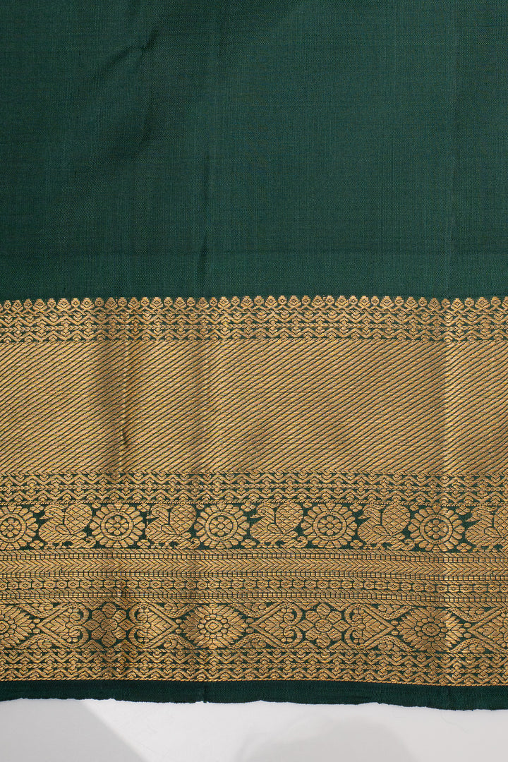 Mehandi Green Stripes Pure Kanchipuram Silk Saree