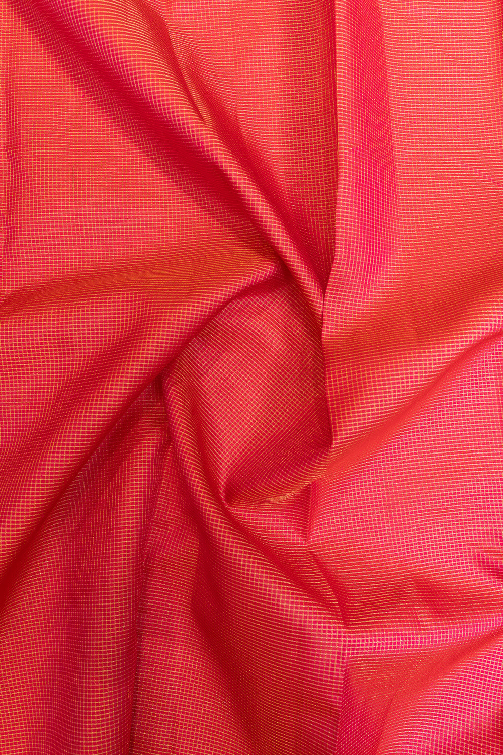 Magenta pink zari checks pure silk saree