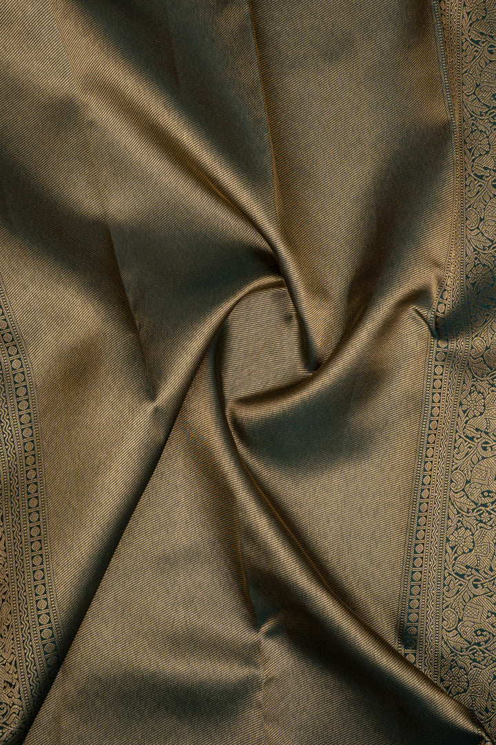 Bottle Green Traditional Pure Kanchipuram Silk Saree