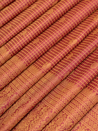 Rose pink brocade pure Kanchipuram silk saree