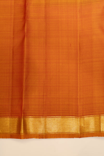 Maroon and mustard traditional pure Kanchipuram silk saree