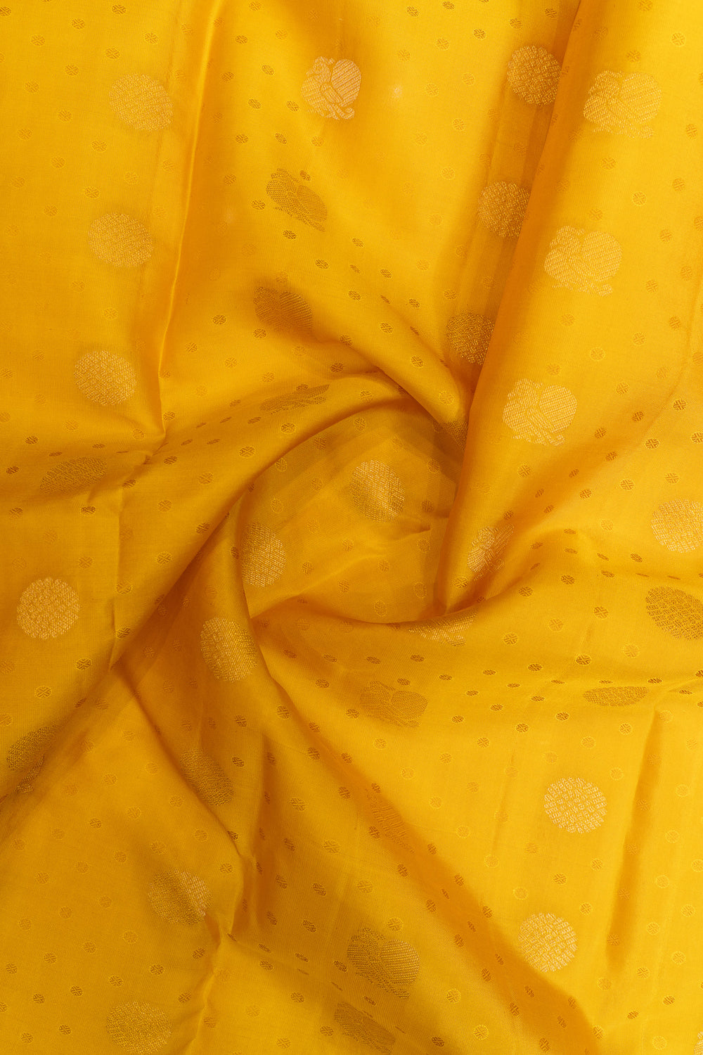 Golden yellow pure Kanchipuram silk saree