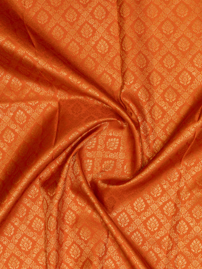 Rust orange thilakam brocade pure Kanchipuram silk saree