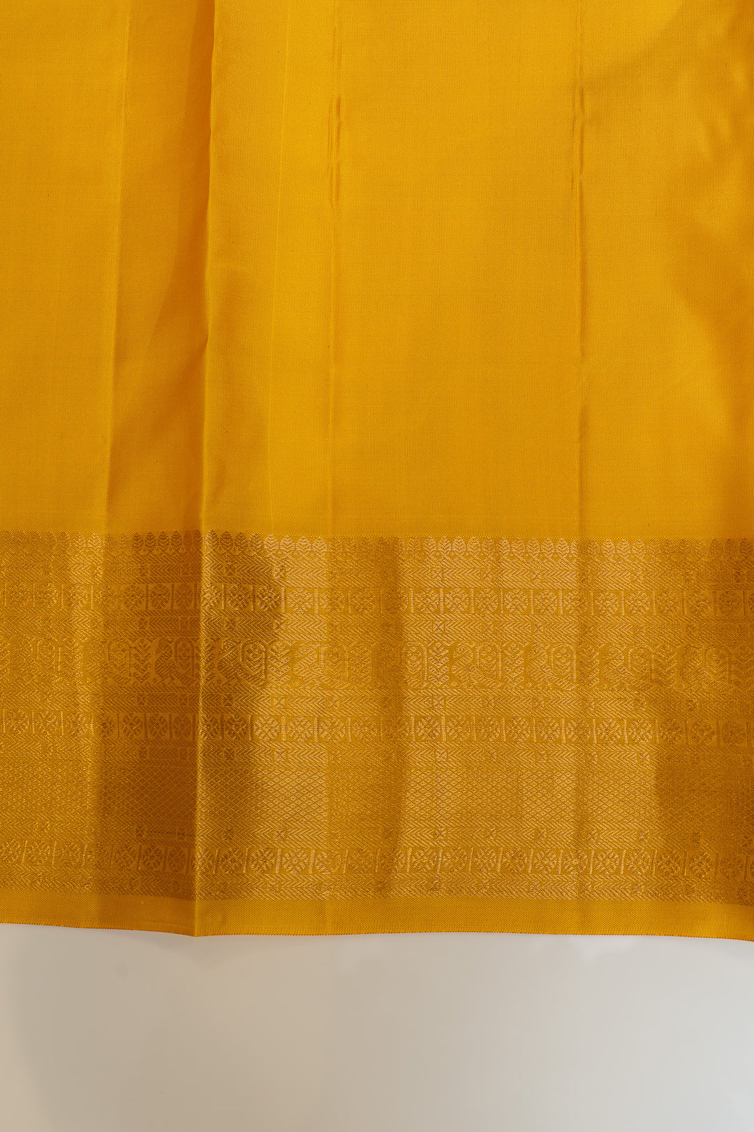 Golden yellow pure Kanchipuram silk saree
