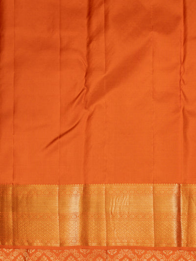 Rust orange thilakam brocade pure Kanchipuram silk saree