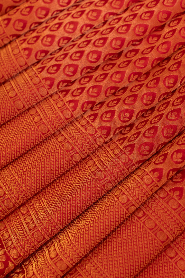 Reddish maroon zari brocade pure kanchipuram saree