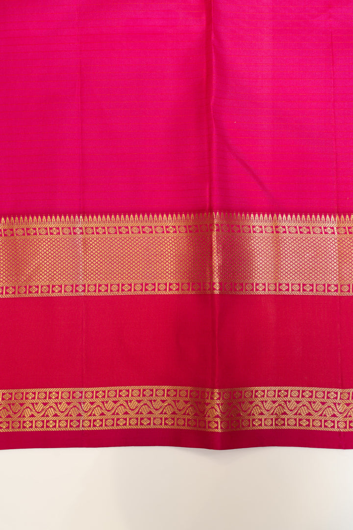 Indigo purple rettai pettu pure Kanchipuram silk saree