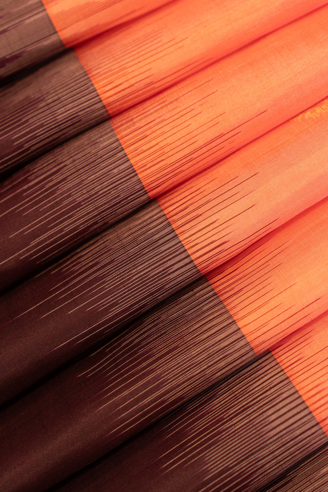 Peach and jamun pure soft silk saree