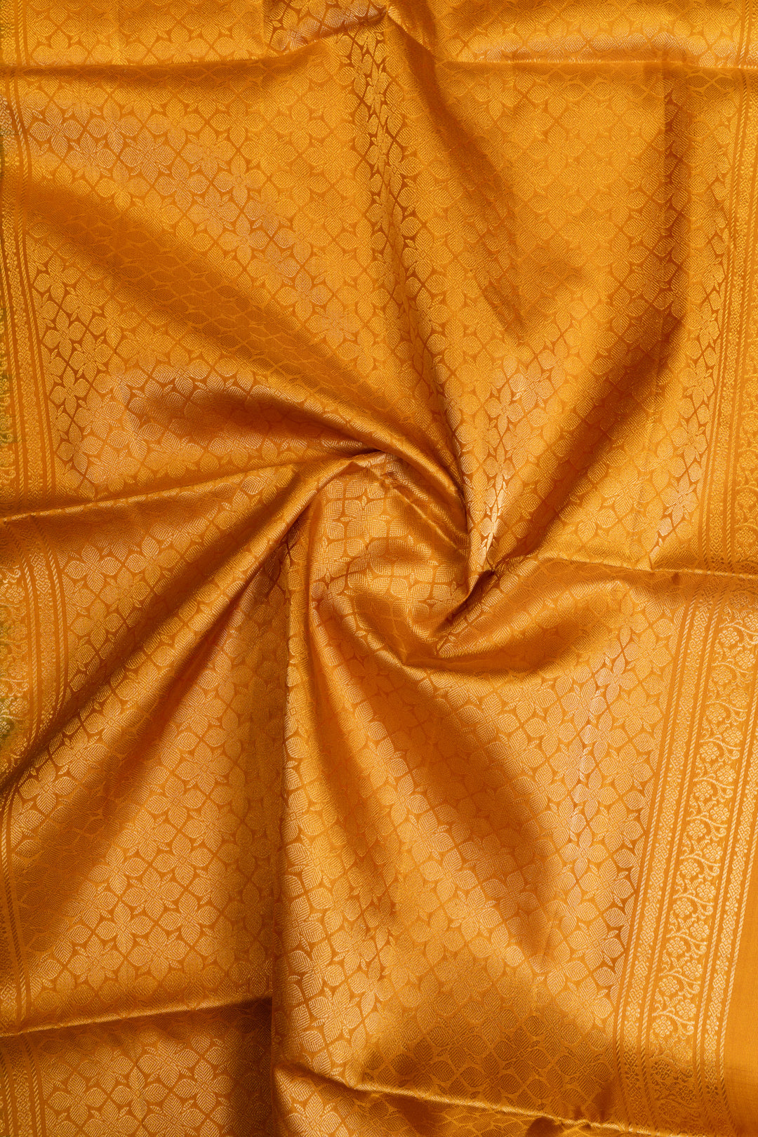 Emerald green and yellow pure soft silk saree