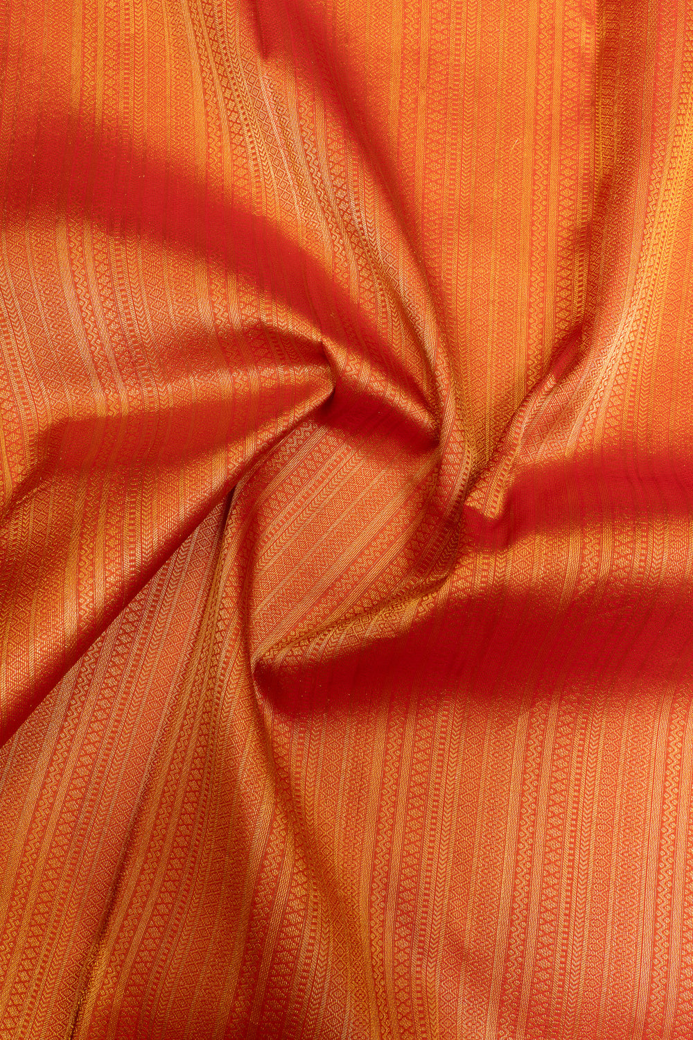 Orange thread brocade pure Kanchipuram silk saree