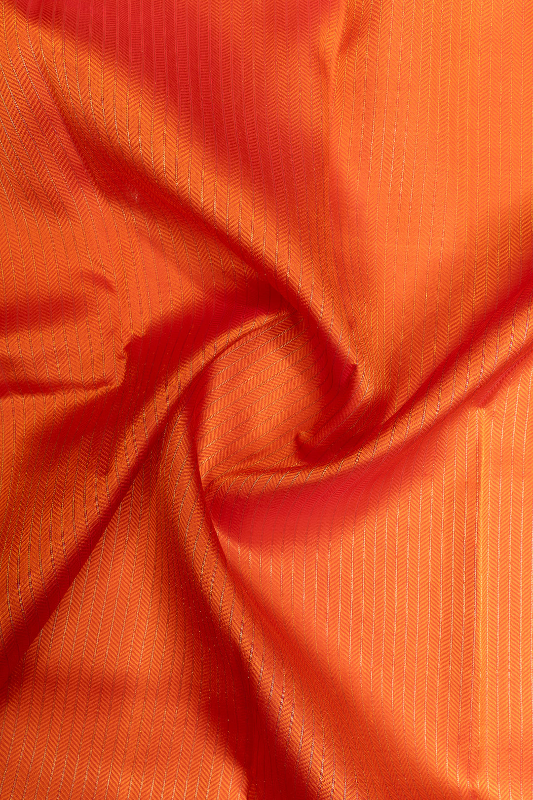 Orange thread brocade pure Kanchipuram silk saree