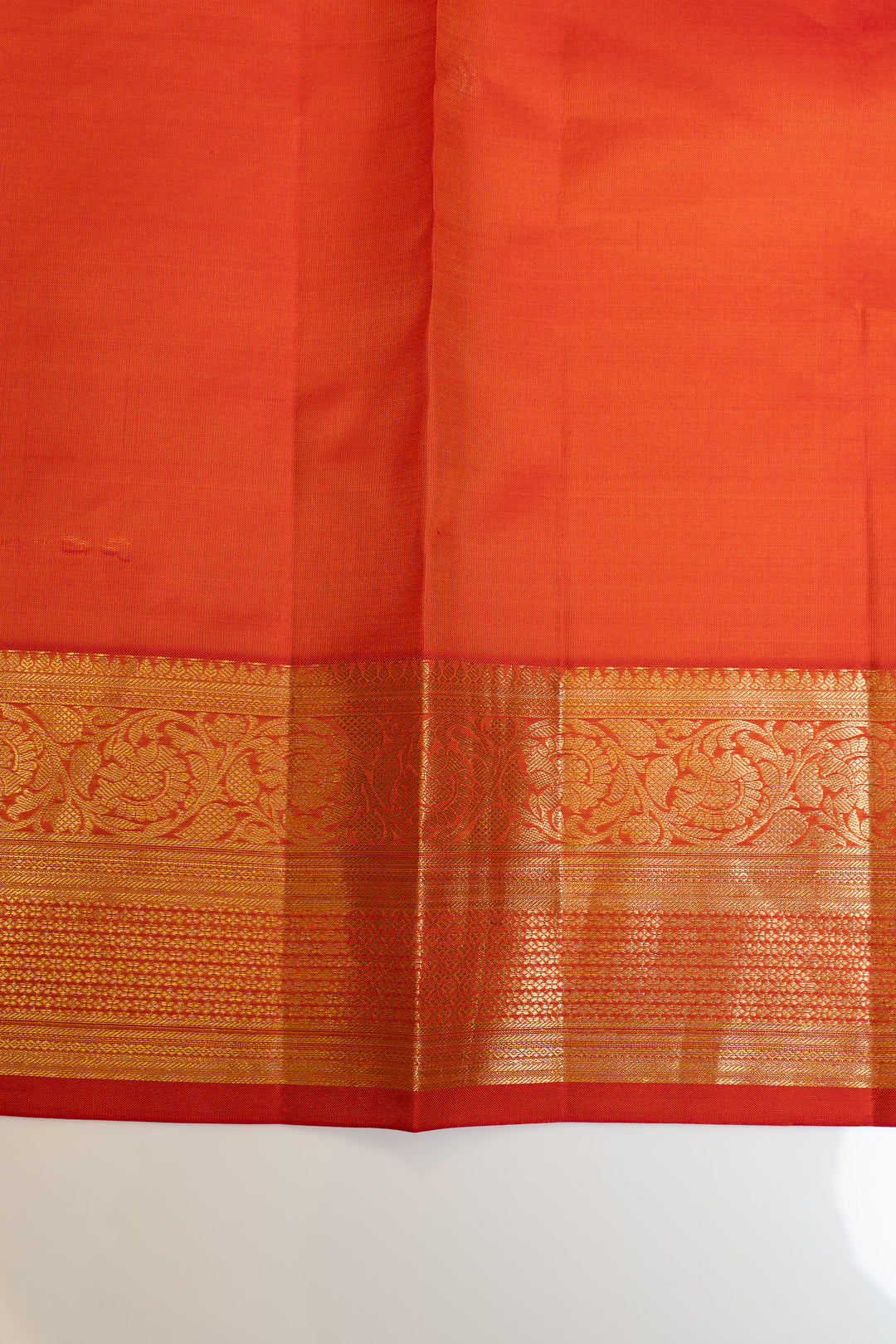 Orange thread brocade pure Kanchipuram silk saree
