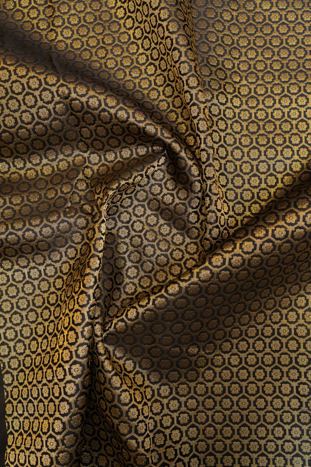 Grey and black traditional pure Kanchipuram silk saree