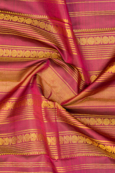 MS blue neli stripes Ganga Jamuna pure Kanchipuram silk saree