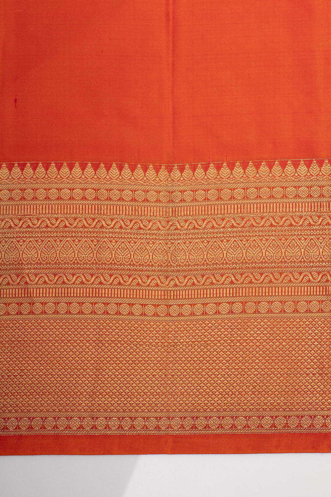 Rust Orange Traditional Pure Kanchipuram Silk Saree