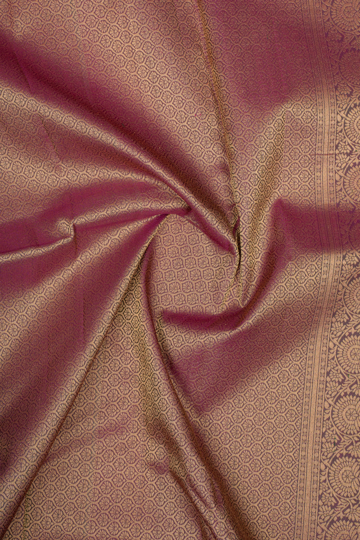 Emerald Green Thread Stripes Pure Kanchipuram Silk Saree