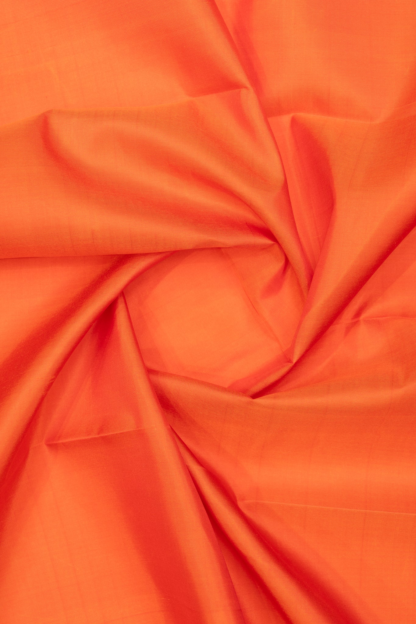 Orange and black without zari pure Kanchipuram silk saree