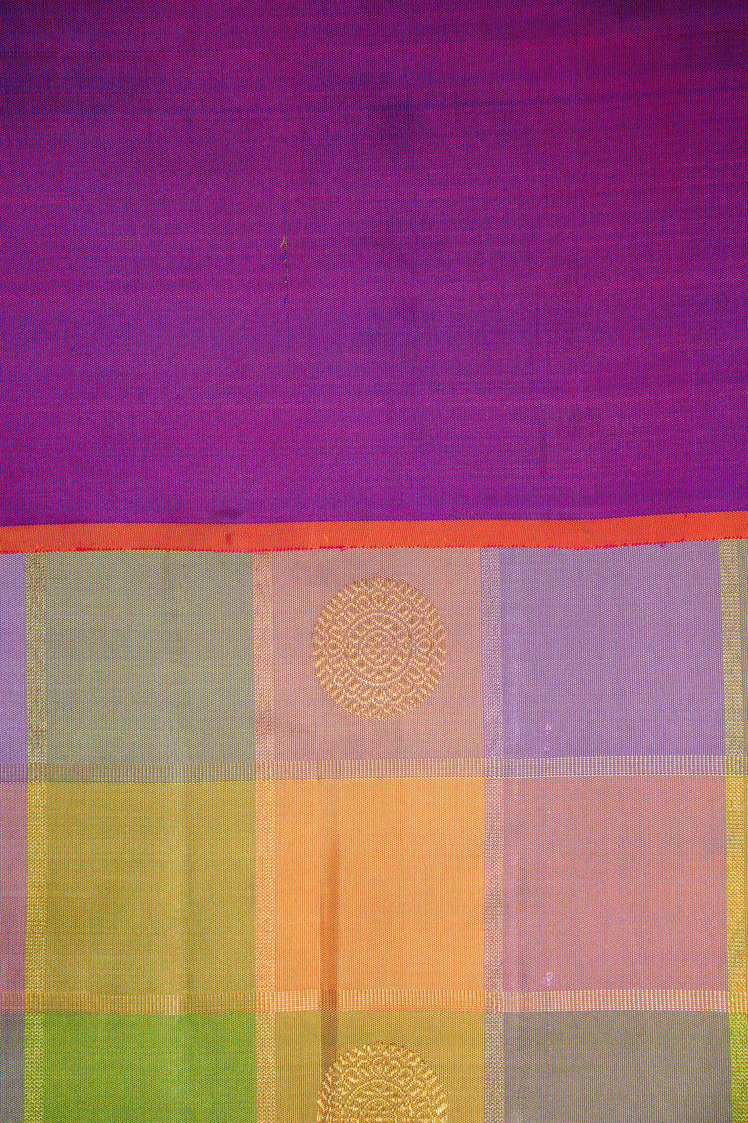 Multi Checks Veldhari Pure Zari Kanchipuram Silk Saree - Clio Silks