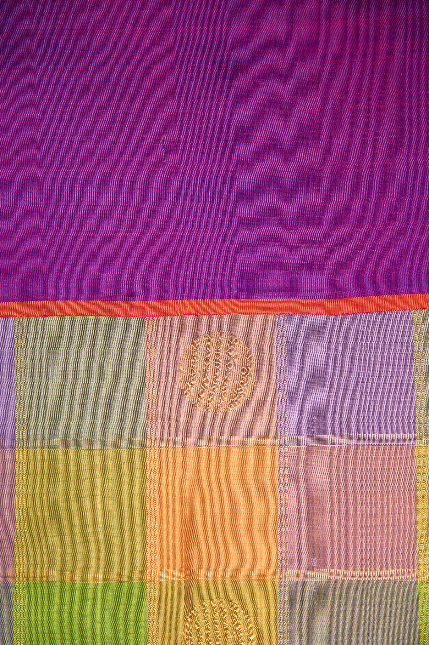 Multi Checks Veldhari Pure Zari Kanchipuram Silk Saree - Clio Silks