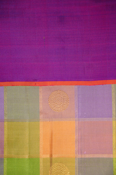 Multi Checks Veldhari Pure Zari Kanchipuram Silk Saree - Clio Silks