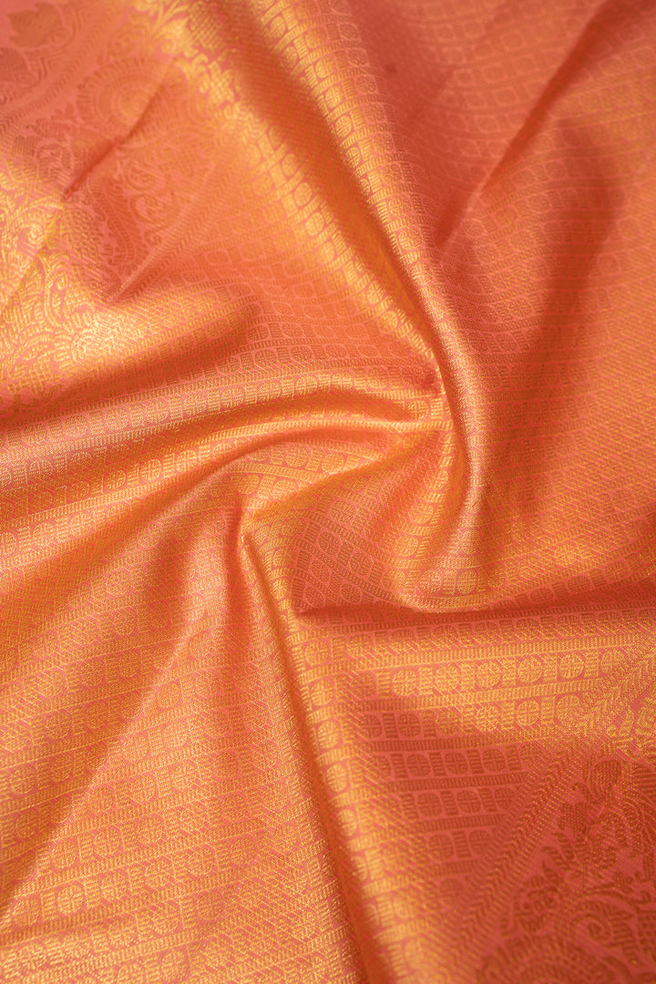 Bottle Green and Baby Pink Korvai Vairaoosi Pure Kanchipuram Saree - Clio Silks