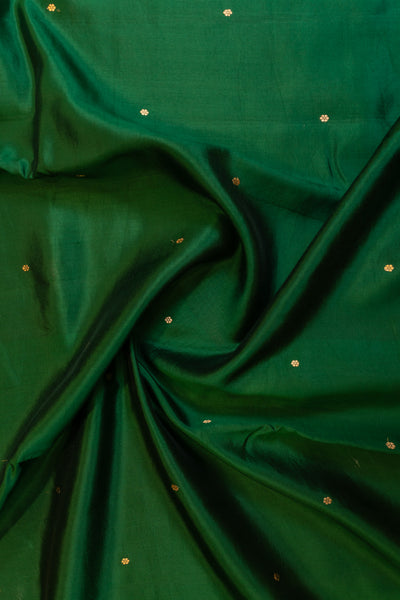 Bottle green pure Banaras mashru silk saree