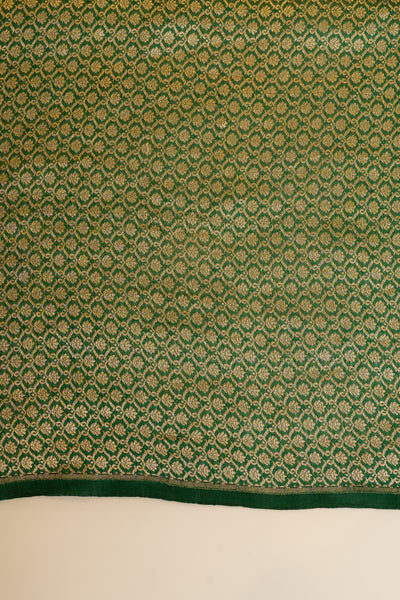 Bottle green pure Banaras mashru silk saree