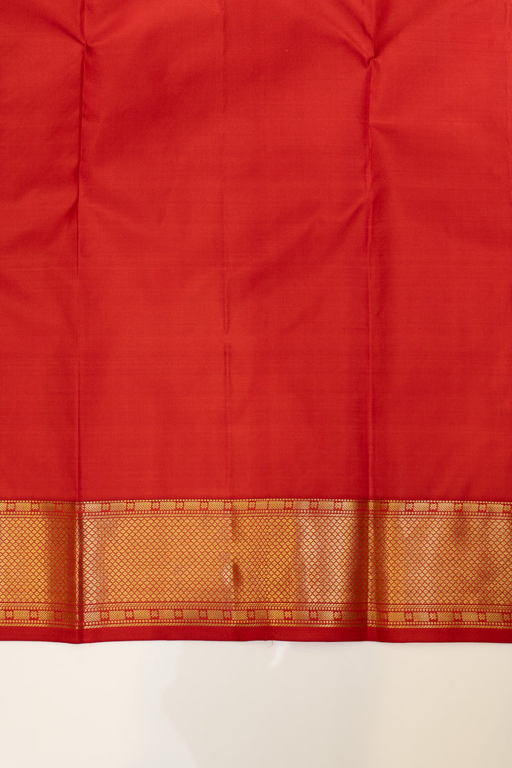 Red and gold traditional pure Kanchipuram silk saree
