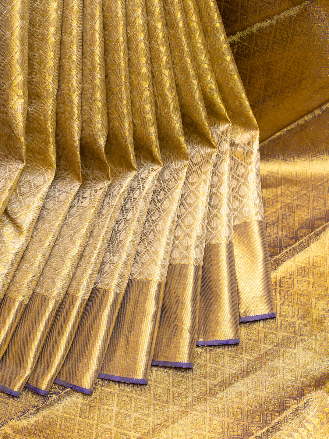 Silver and Gold Tissue Kanchipuram Silk Saree Clio Silks