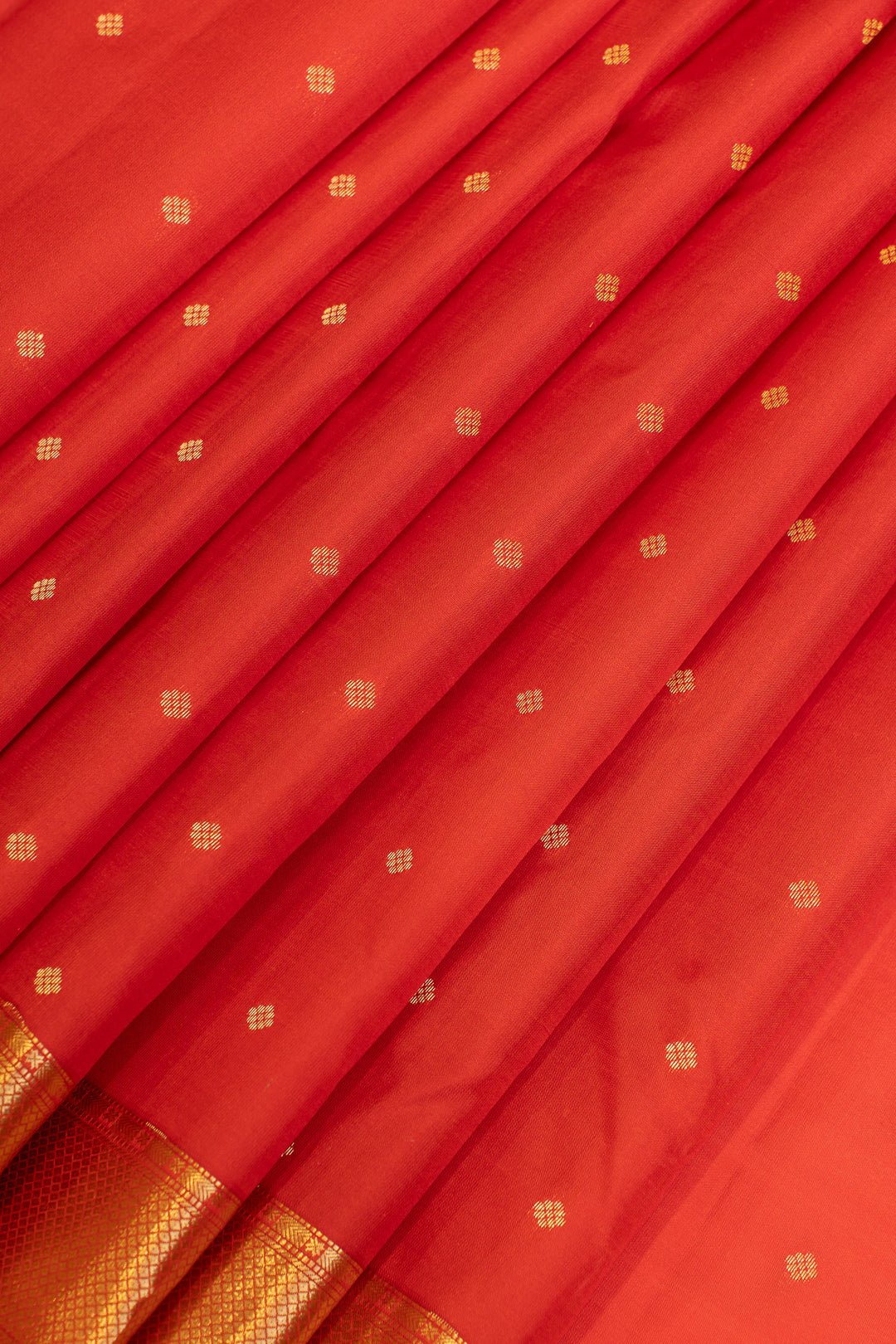 Red and gold traditional pure Kanchipuram silk saree