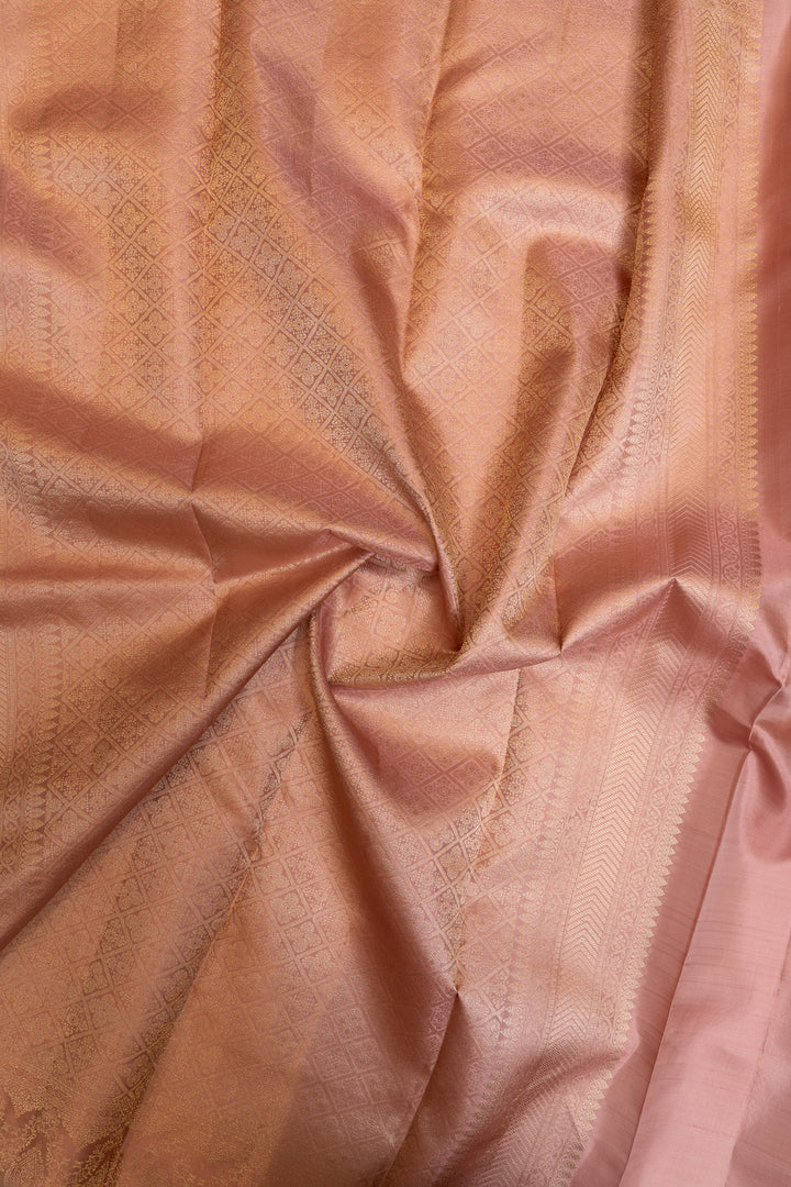 Mauve rangkat brocade pure Kanchipuram silk saree