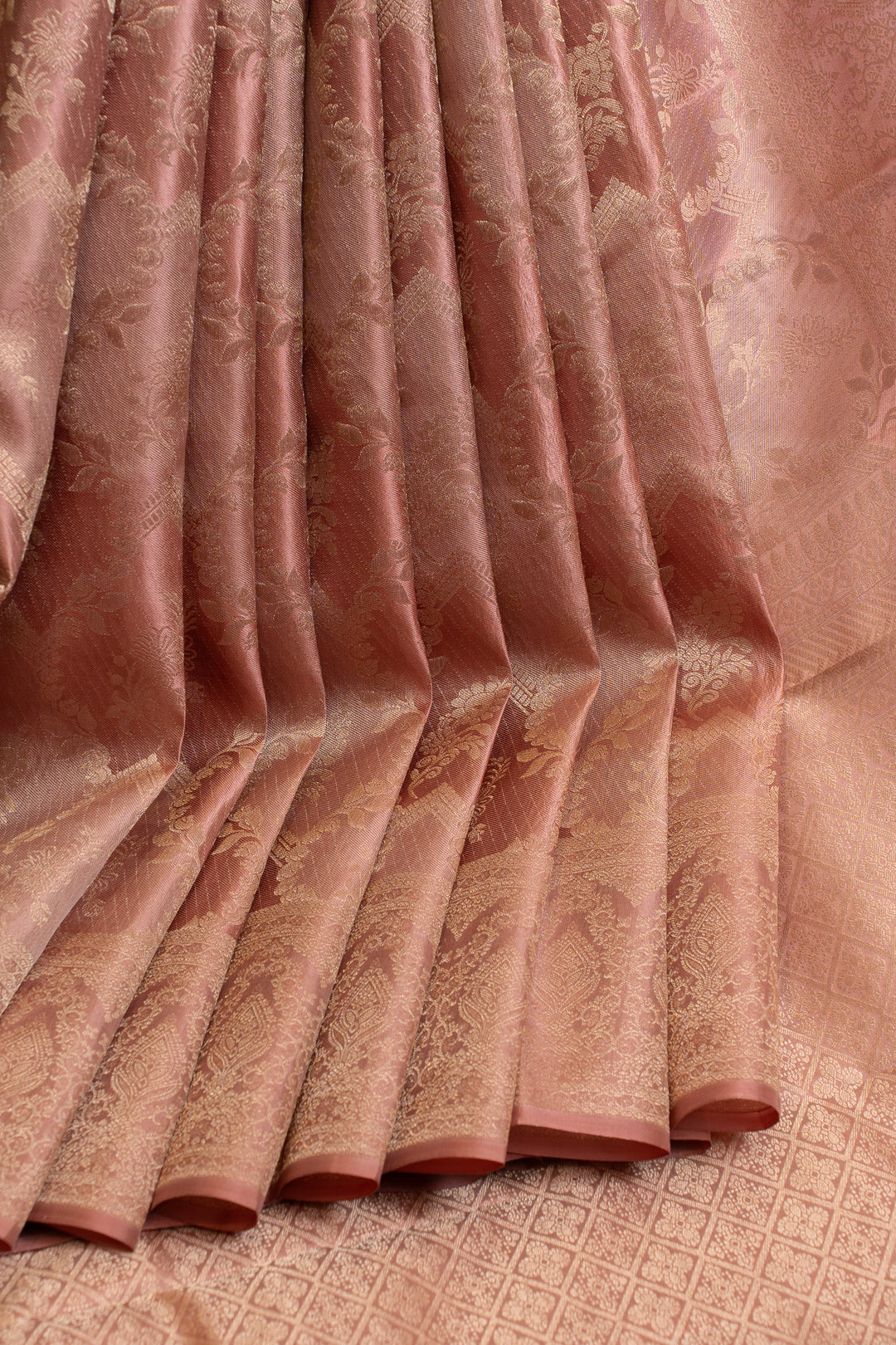 Mauve rangkat brocade pure Kanchipuram silk saree