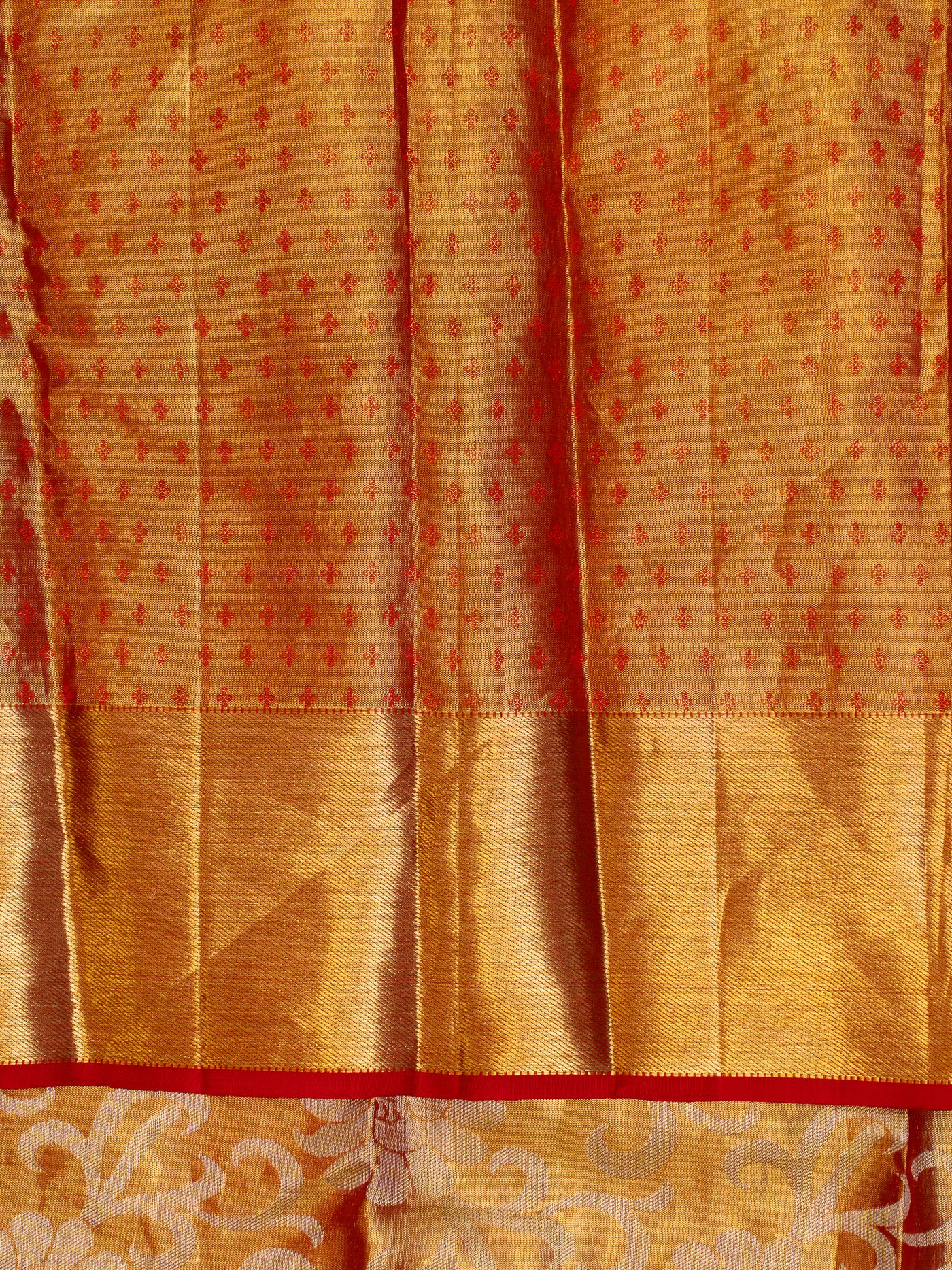 Red and Gold Tissue Kanchipuram silk saree