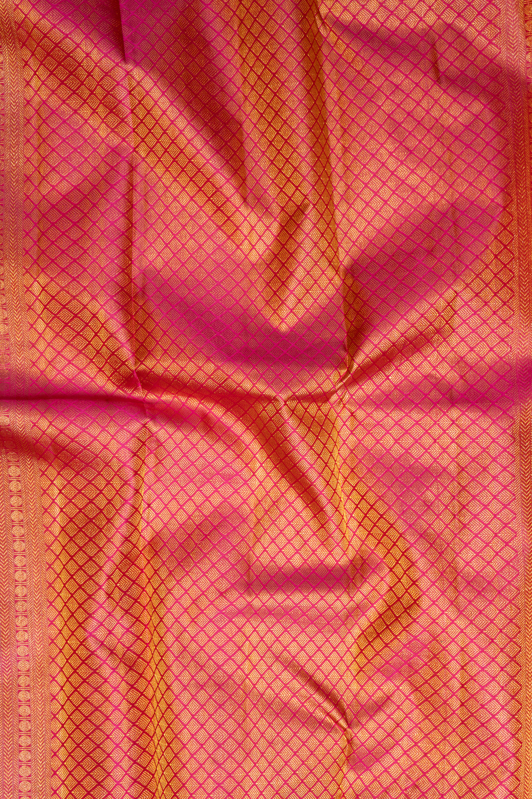 Yellow and Magenta Pure Kanchipuram Silk Saree - Clio Silks