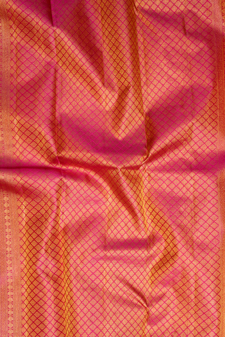 Yellow and Magenta Pure Kanchipuram Silk Saree - Clio Silks