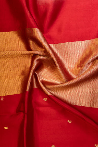 Red Banaras pure mashru silk saree