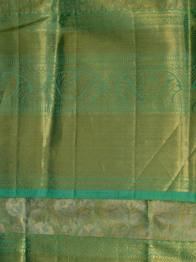 Green Floral Brocade Pure Kanchipuram Silk Saree