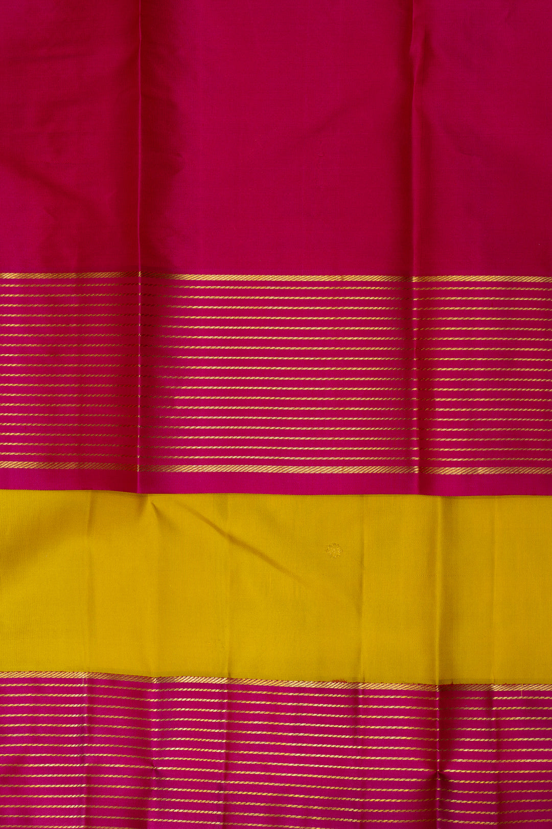 Yellow and Magenta Pure Kanchipuram Silk Saree - Clio Silks