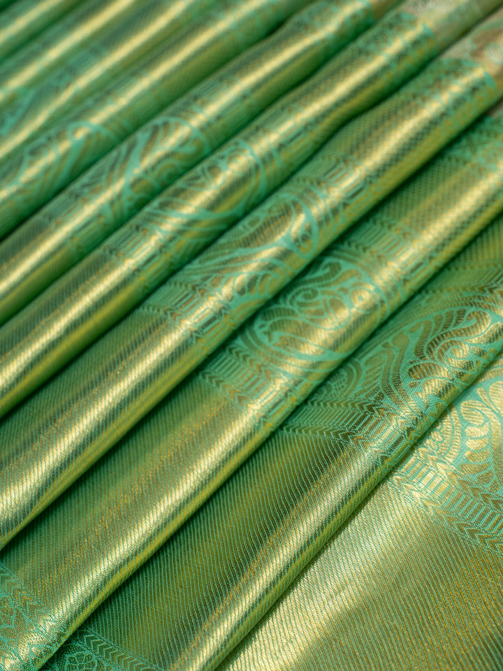 Green Floral Brocade Pure Kanchipuram Silk Saree